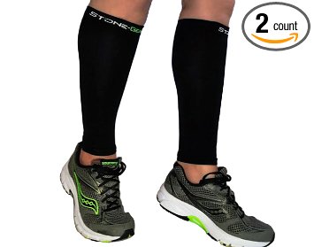 Calf Compression Sleeve - Stone Gear Leg Compression Sleeves for Everyone: Running, Crossfit, Cycling, Travel, Shin Splints, Edema and More.