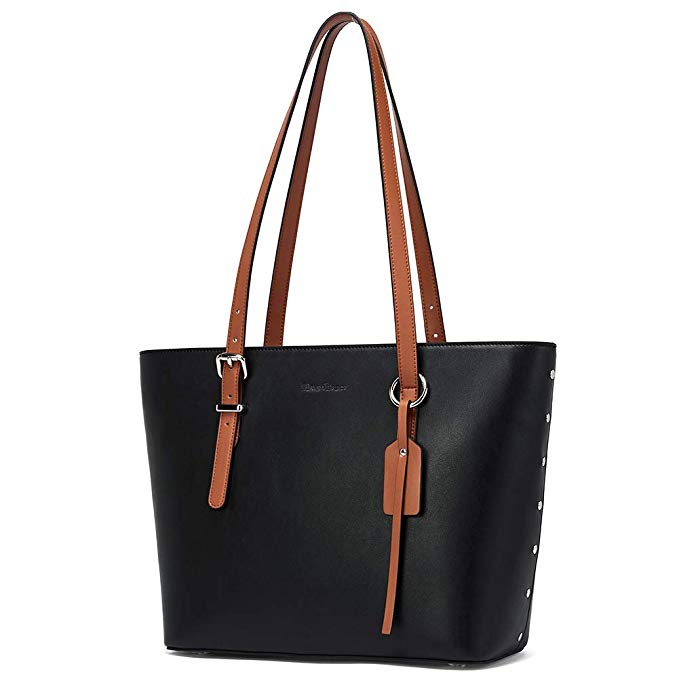 MANTOBRUCE Women Leather Handbags Purses Designer Tote Shoulder Bag Top Handle Bag for Work Travel