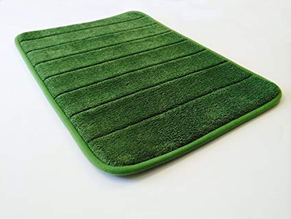 eConsumersUSA 24''x17'' Green Smooth Luxurious Micro Plush Anti Skid Memory Foam Bath Mat Rug