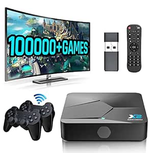 Kinhank Super Console X2 Retro Game Console Built-in 100000  Games, Android 9.0/Emuelec 4.5 Game System, S905X2 Chip, 4K UHD Output,2.4G/5G, BT 5.0