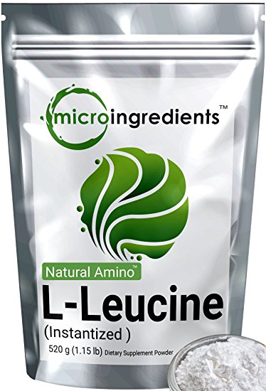 Micro Ingredients Plant-Based Instantized L-Leucine Powder, 520 grams (1.15 lb)