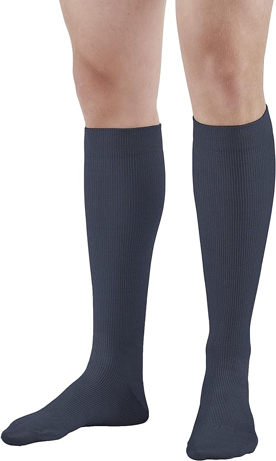 Ames Walker AW Style 111 Cotton Firm 20 30mmHg Knee High Socks Navy Xlarge