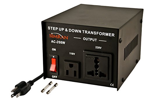 Simran AC-200 Step Up/Down Voltage Converter Transformer 110V/220V-200-watt