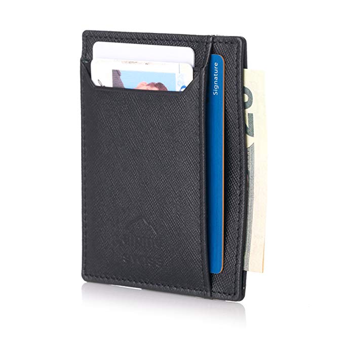 Alpine Swiss RFID Mens Thin Minimalist ID Card Case Slim Front Pocket Wallets 5 Top Variations