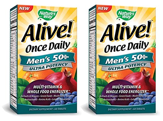 Nature's Way Alive Once Daily Men's 50  Ultra Potency Tablets, 60, 2 Pack