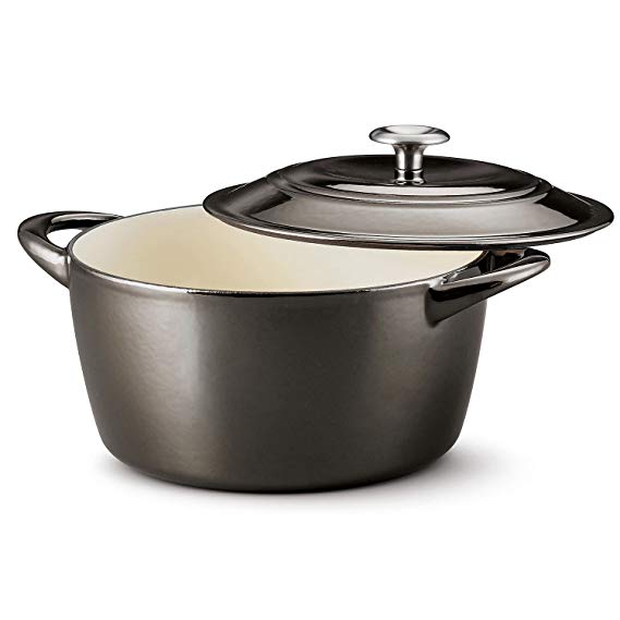 Tramontina 80131/664DS Enameled Cast Iron Covered Round Dutch Oven, 6.5 Quart