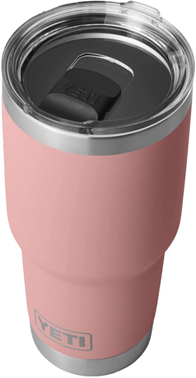 YETI Rambler 30 oz Tumbler, Stainless Steel, Vacuum Insulated with MagSlider Lid, Sandstone Pink