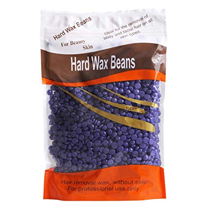 Hard Wax Beans, Gosear 300G Depilatory Wax Beads Hard Solid Beans Pearl Shape Granules Hot Film Waxing Beads for Body Facial Hair Removal Lavender Smell