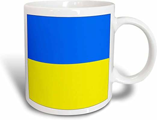 3dRose Ukraine Flag-Ceramic Mug, 15 oz, Multicolored