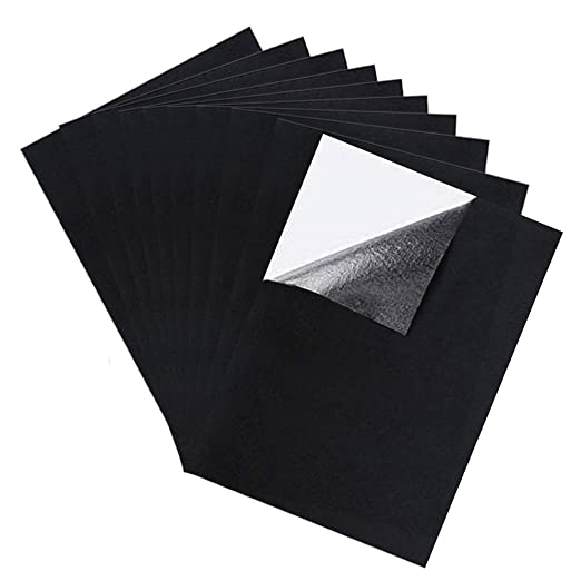 10 Pcs Craft Black Self Adhesive Back Felt Sheets Fabric Sticky Glue for Art and Craft Making 8.3” x 11.8” (21cm x 30cm)