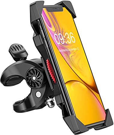 Matone Bike Phone Mount, Anti-Shake Motorcycle Phone Mount Bike Phone Holder, 360° Adjustable Universal Cradle Clamp for iPhone XR/XS Max/X/8 Plus, Samsung Galaxy S10 Plus/S10e/S10/S9 Plus/Note 9