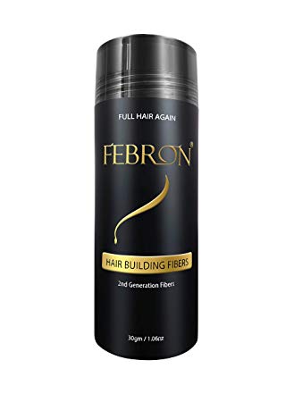 Febron Hair Building Fibers - Hair Loss Concealer For Thinning Hair - Giant 30gm (Black)