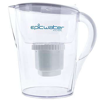 Epic Pure Water Filter Pitcher | 100% BPA-Free | Removes Fluoride, Lead, Chromium 6, PFOS PFOA, Heavy Metals, Microorganisms, Pesticides, Chemicals, Industrial Pollutants & More | 3.5L (white)