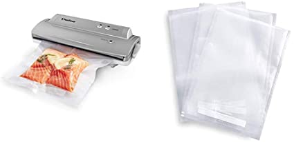 FoodSaver V2244 Vacuum Sealer Machine for Food Preservation with Bags and Rolls Starter Kit | Number 1 Vacuum Sealer System & 1-Quart Precut Heat-Seal Bags, 44 Count, Frustration-Free-Packaging