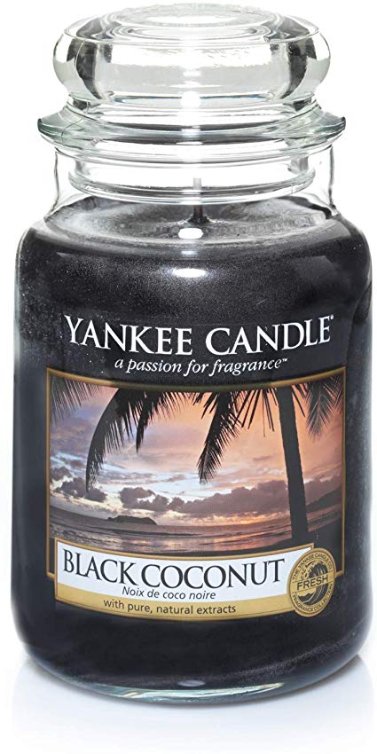 Yankee Candle Large Jar Scented Candle, Black Coconut, Up to 150 Hour Burn Time