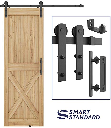 5FT Heavy Duty Sliding Barn Door Hardware Kit - Super Smoothly and Quietly - Simple and Easy to Install - Includes Step-by-Step Installation Instruction - Fit 30" Wide Door Panel (I Shape Hangers)