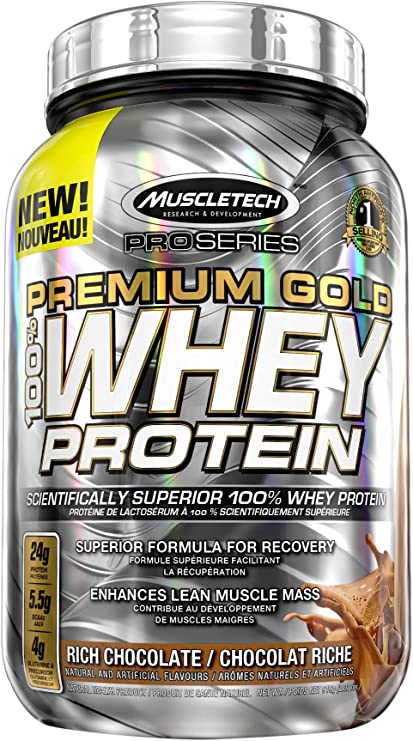 MuscleTech pro series whey protein powder, chocolate, 2 pound