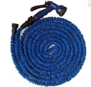 FLEXIBLE EXPANDABLE HOSE PIPE LIGHT WEIGHT NON KINK WATER SPRAY NOZZLE Blue 100 ft