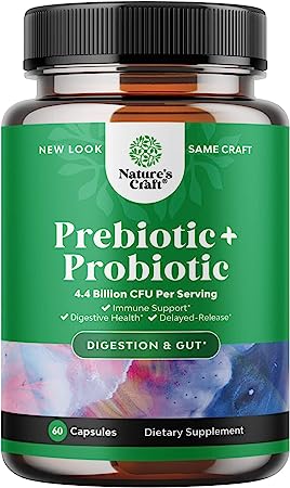 Prebiotics and Probiotics Gut Health Supplement - Super Potent Digestive Health Acidophilus Probiotic Capsules with Men and Womens Probiotics and Prebiotics for Colon Digestive Support and Immunity