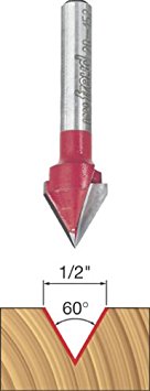 Freud 1/2" (Dia.) V Grooving Bit with 1/4" Shank (20-152)