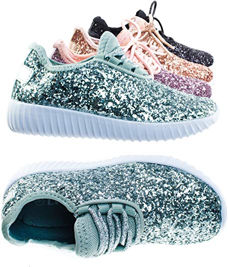 Link Lace up Rock Glitter Fashion Sneaker For Children/Girl/Kids