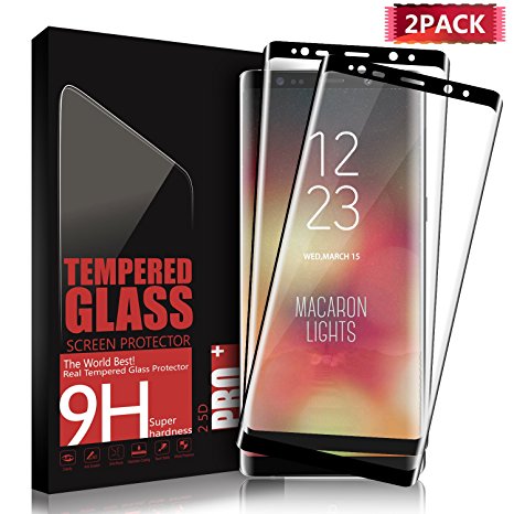 Galaxy Note 8 Glass Screen Protector SGIN, [2Pack Black] Highest Quality Premium Tempered Glass Anti-Scratch, Clear High Definition (HD) Screen Film for Galaxy Note 8 (Full Screen Coverage)