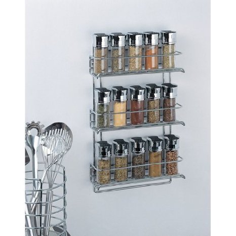 Organize It All 3-Tier Wall-Mounted Spice Rack - Chrome 1812