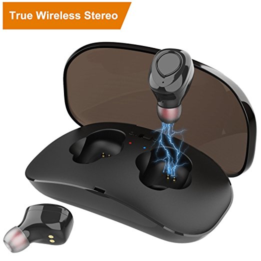 Wireless Earbuds, Avonke True Wireless Stereo Headphones with Charging Case Built-in Mic Headset for iPhone and Android Phones