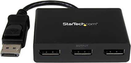 StarTech.com 3 Port DisplayPort MST Hub - 4K 30Hz - DisplayPort to DisplayPort Multi Monitor Splitter for 3 DP Monitor Setup (MSTDP123DP)