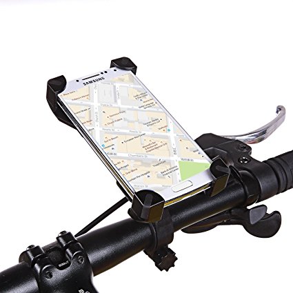 Bike Mount, VIUME Bike Phone Mount Bicycle Holder Universal Cradle Clamp for iPhone 5 5s 6 6s 7 Plus, Samsung Galaxy S4 S5 S6 S7 S8 Edge Note 4 5 Android Smartphone GPS (Black)