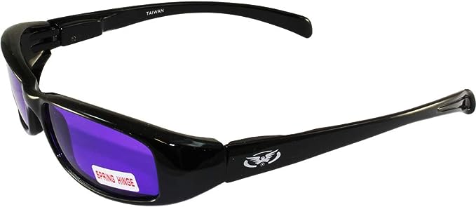 Global Vision NEW ATTITUDES - Stylish Sunglasses - Purple Lenses, GLOSS Black Frame