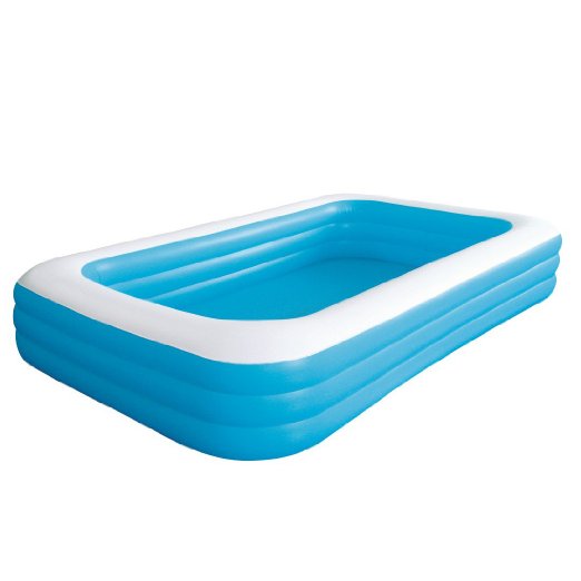 Giant Inflatable Kiddie Pool - Family and Kids Inflatable Rectangular Pool - 10 Feet Long (120" X 72" X 20")