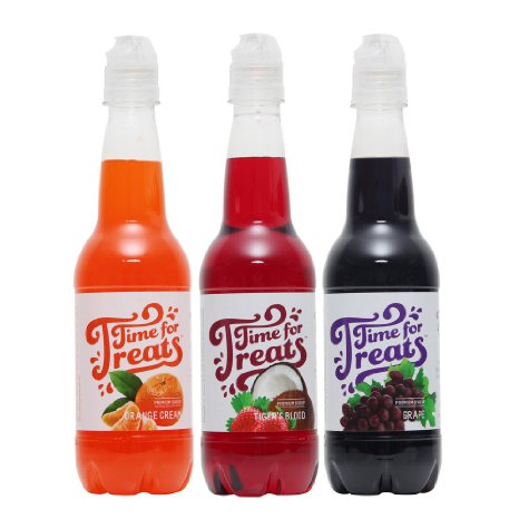 Time for Treats(TM) Orange Cream, Tiger's Blood and Grape Snow Cone Syrup 16.9 fl oz 3-Pack by VICTORIO VKP1105