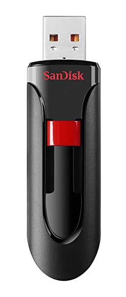 SanDisk Cruzer Glide 3.0 USB Flash Drive, CZ600 256GB, USB3.0, Black with red Slider, Retractable Design, 5Y