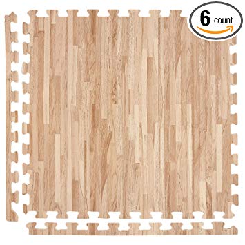 IncStores Soft Wood Foam Tiles 2ft x 2ft Interlocking Floor Tiles With Edges