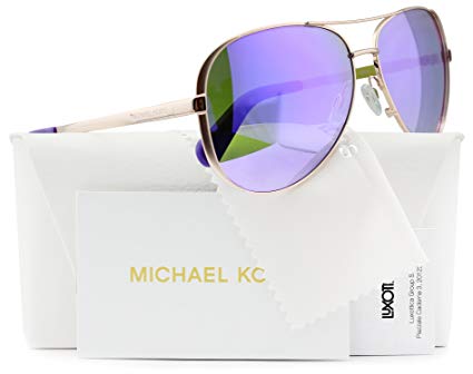 Michael Kors MK5004 Chelsea Aviator Sunglasses Rose Gold w/Purple Mirror (1003/4V) MK 5004 10034V 59mm Authentic