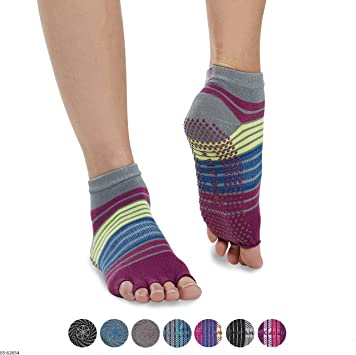 Gaiam Yoga Socks - Toeless Grippy Non Slip Sticky Grip Accessories for Women & Men