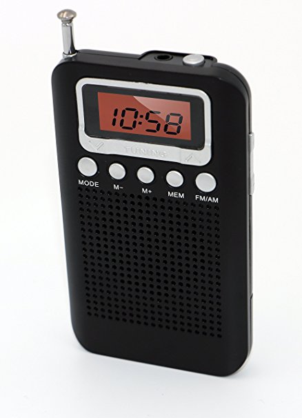 Uleader AM FM Pocket Digital Radio with Alarm Clock. (828 Black)
