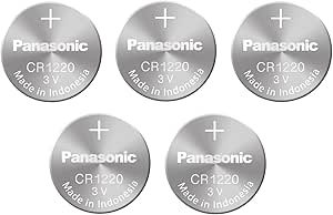 Panasonic 5 Pcs CR1220 CR 1220-3V Lithium Button Cell Battery Batteries - New