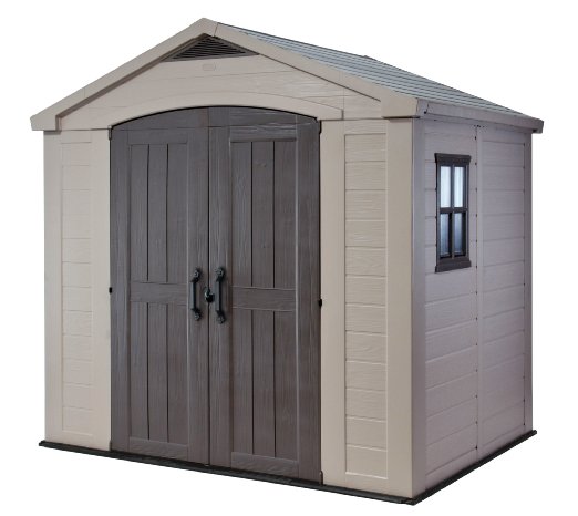 Keter Factor Large 8 x 6 ft. Resin Outdoor Backyard Garden Storage Shed