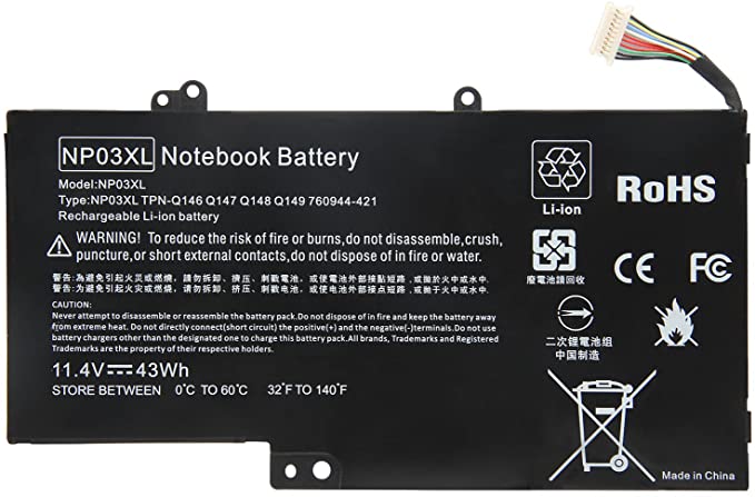 Futurebatt Laptop Battery NP03XL for HP Pavilion X360 13-A010DX 13-B116T, HP Envy X360 15-U010DX 15-U337CL 15-U050CA, p/n 760944-421 761230-005 HSTNN-LB6L TPN-Q146 TPN-Q147 TPN-Q148 TPN-Q149