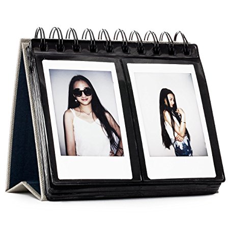 CAIUL 68 Pockets Desk Calendar Style Photo Album for Fujifilm Instax Mini 7s 8 8  9 25 26 50s 70 90 Films (Light Grey)