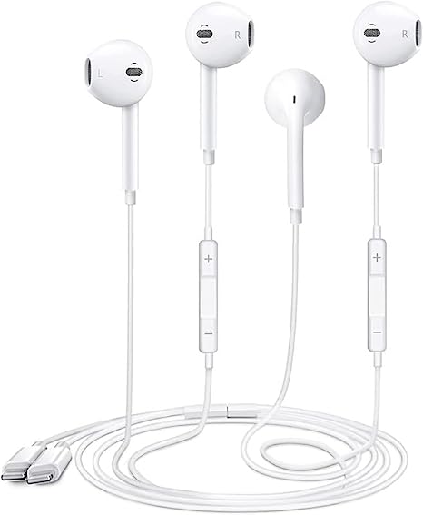 2 Pack-Apple Headphones Wired iPhone Earbuds with Lightning Connector [Apple MFi Certified] Earphones with Built-in Microphone & Volume Control Compatible with iPhone 13/12/11/XR/XS/X/7/8/8Plus/SE