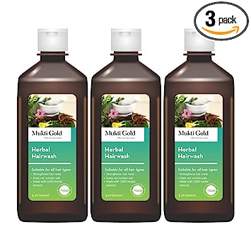 Axiom Muktigold Herbal Hairwash 500 ml Family Pack (Pack Of 3) | Strengthens Hair Roots | Does Not Contain Salt | 100% natural Herbal Extracts | WHO-GLP,GMP,ISO Certified Product
