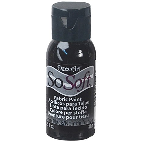 DecoArt SoSoft Fabric Acrylics Paint, 1-Ounce, Lamp Black