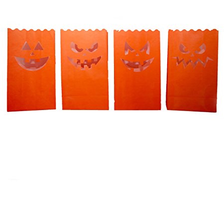 Spooktacular Jack O'Lantern Halloween Luminary Bag Set of 24