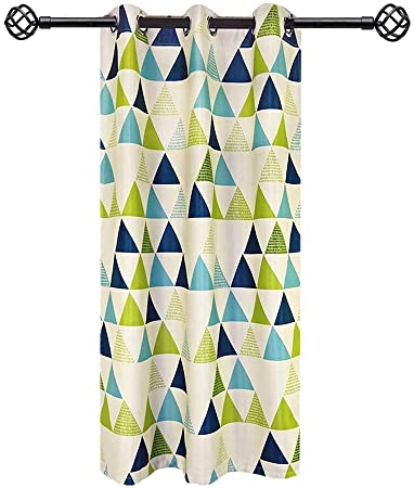 AliFish 1 Panel Grommet Semi-Blackout Curtains Drapes Geometric Triangle Pattern Thermal Insulated Room Darkening Curtains for Boys Girls Kids Room W78 x L84 inch