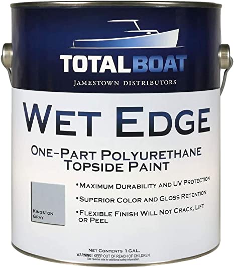 TotalBoat Wet Edge Marine Topside Paint for Boats, Fiberglass, and Wood (Kingston Gray, Gallon)