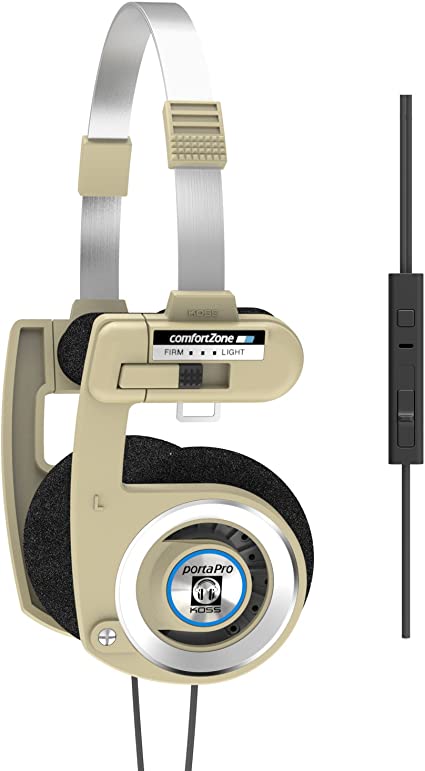 Koss Porta Pro Limited Edition Rhythm Beige Headphones with Microphone, Volume Control, and Remote