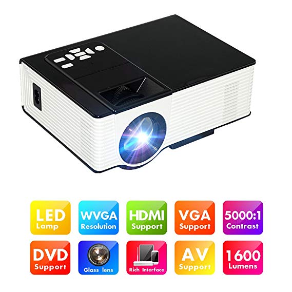 Zeacool Video Projector, Upgraded 2000 Lumens Portable LED Projector with 1080P Support, Works with Fire TV Stick, PS4, Xbox, DVD, PC and More for Home Entertainment